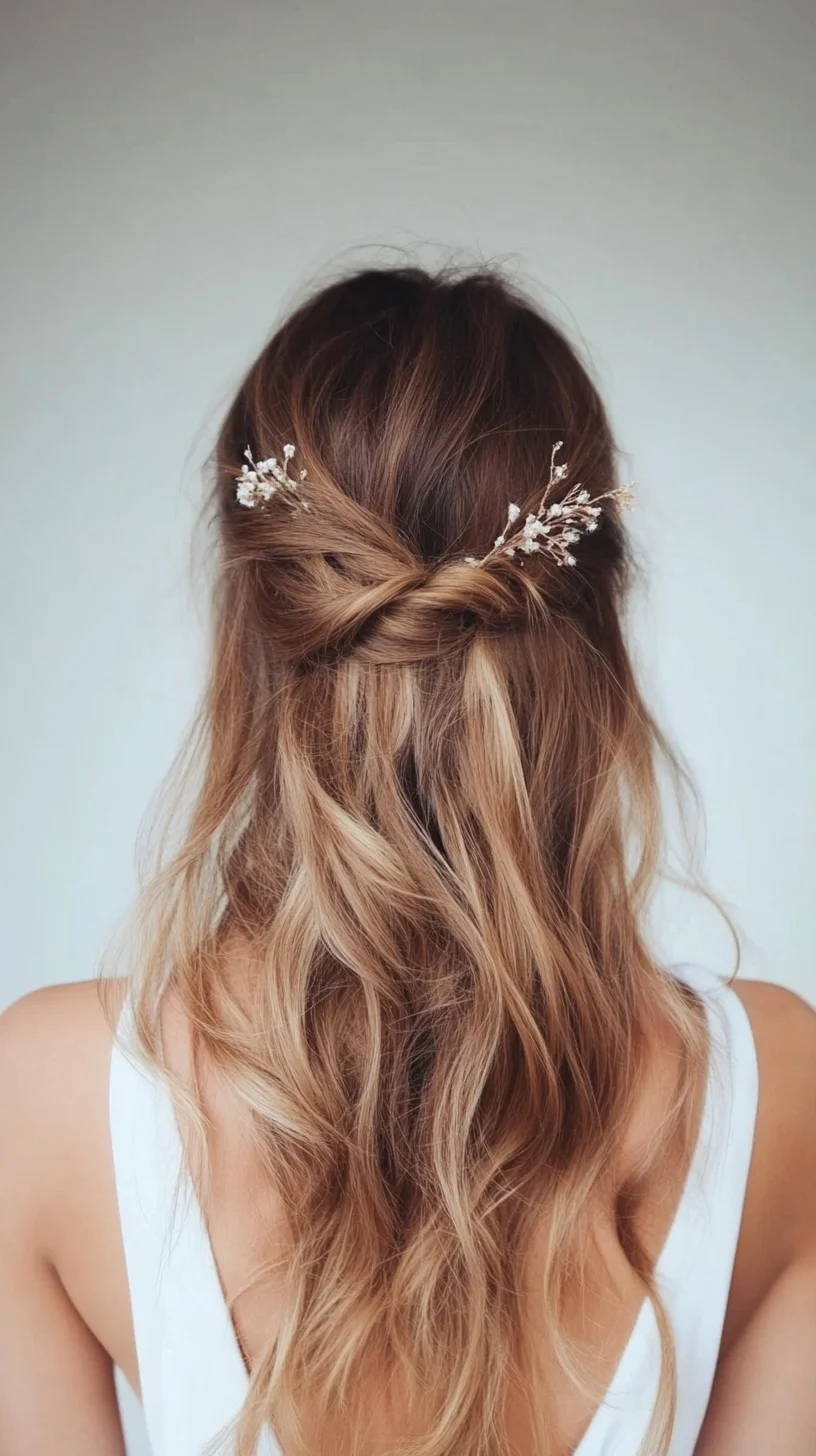 Romantic Twisted Half-Updo: Effortless Elegance for Any Occasion