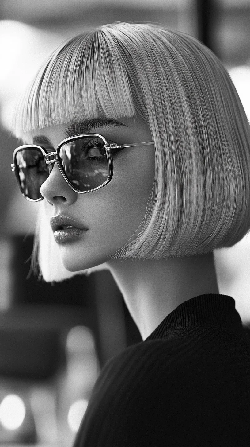 Sleek and Chic: The Timeless Blunt Bob with Bangs