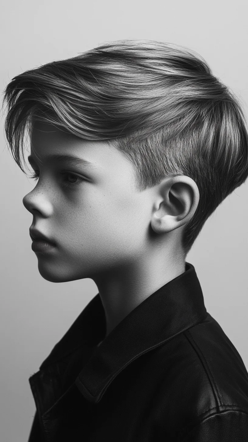 Sleek and Stylish: The Perfect Boy's Side-Swept Hairstyle