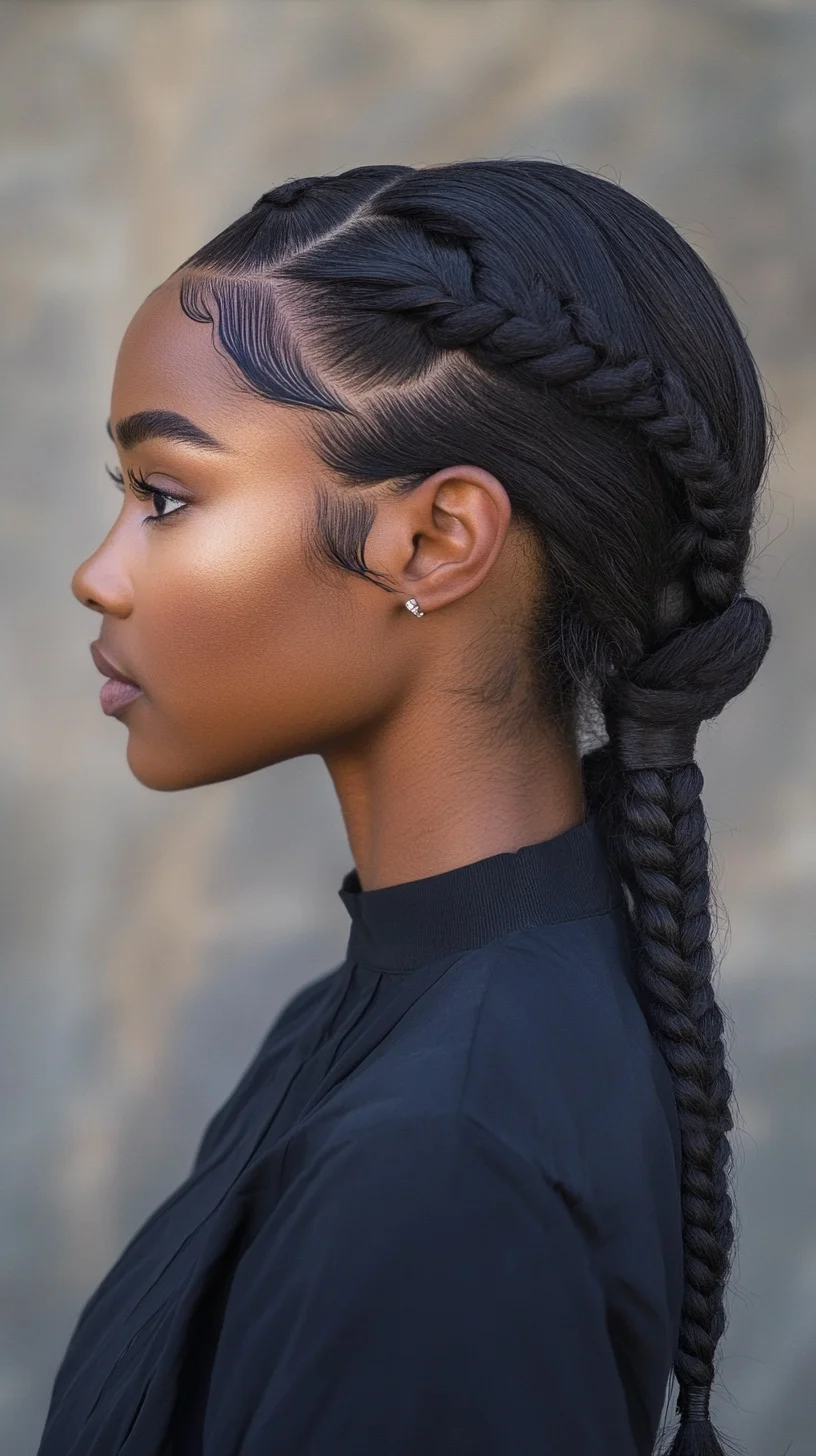 Sleek Braided Elegance: A Chic Style for Effortless Sophistication