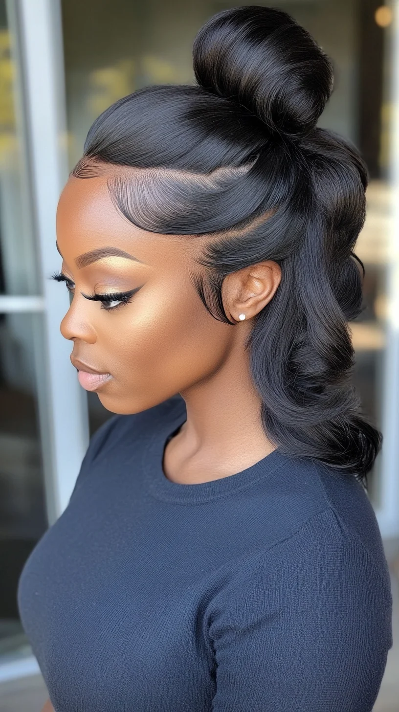 Sleek Elegance: Effortlessly Chic Half-Up, Half-Down Hairstyle