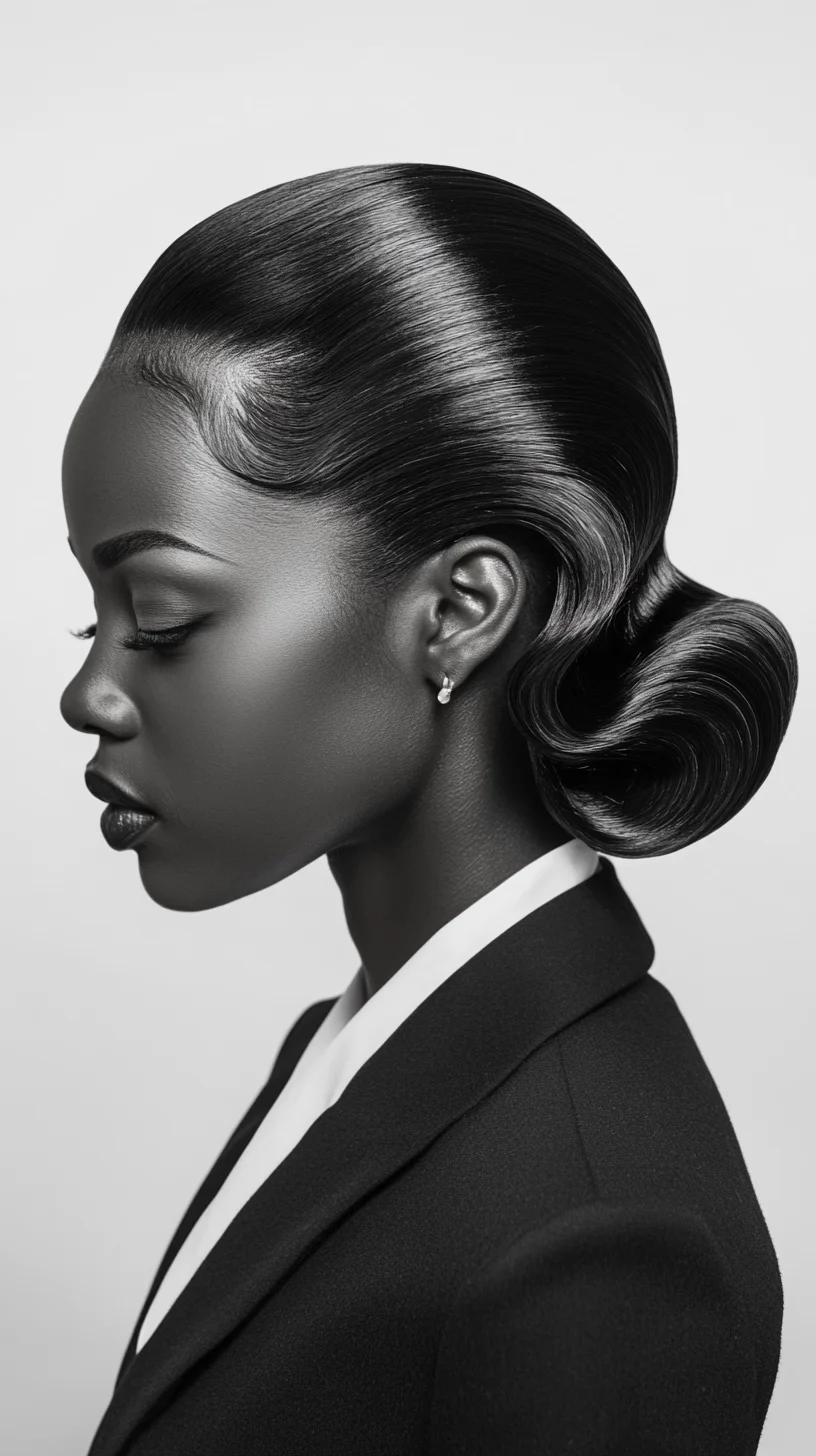 Sleek Elegance: The Timeless Low Bun with Glossy Finish