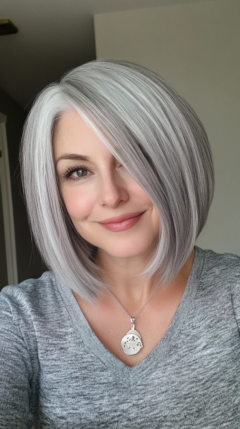 Sleek Silver Bob: Timeless Elegance with a Contemporary Twist