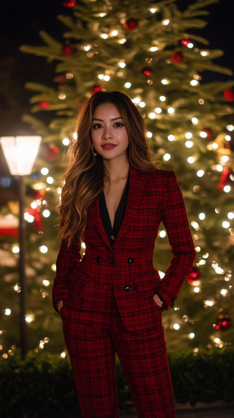 Stylish Elegance: Elevate Your Holiday Look with a Chic Plaid Suit