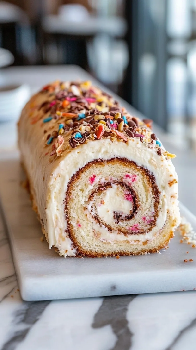 Sweet Swirls of Delight: A Colorful Creamy Cake Roll