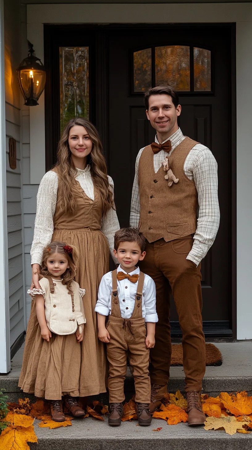 Timeless Family Ensemble: Embrace Rustic Charm with Coordinated Earthy Tones