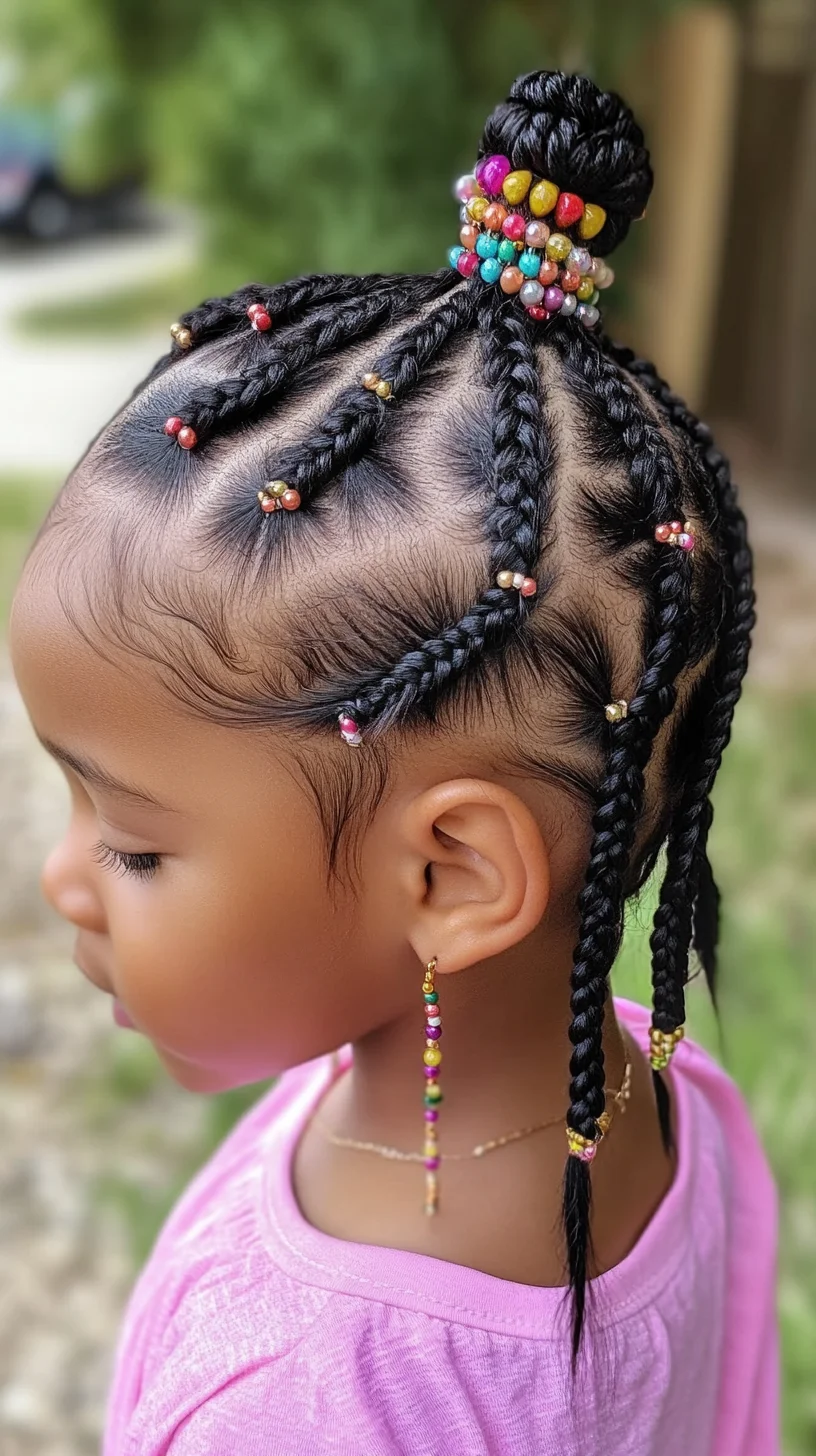 Trendy Tribal Braids with Colorful Beads for Kids