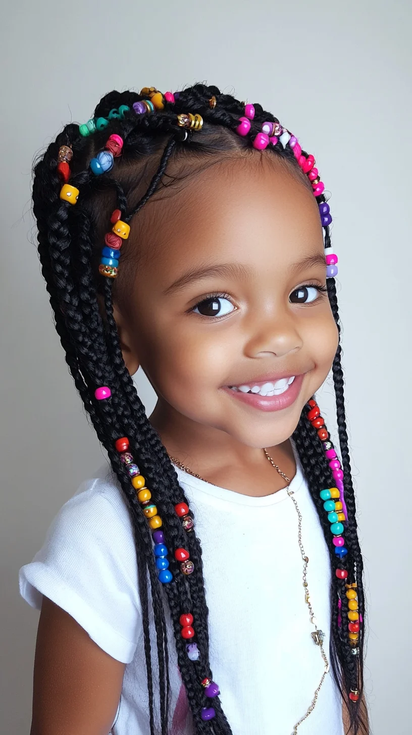 Vibrant Beaded Braids: A Playful and Stylish Hairstyle for Little Ones