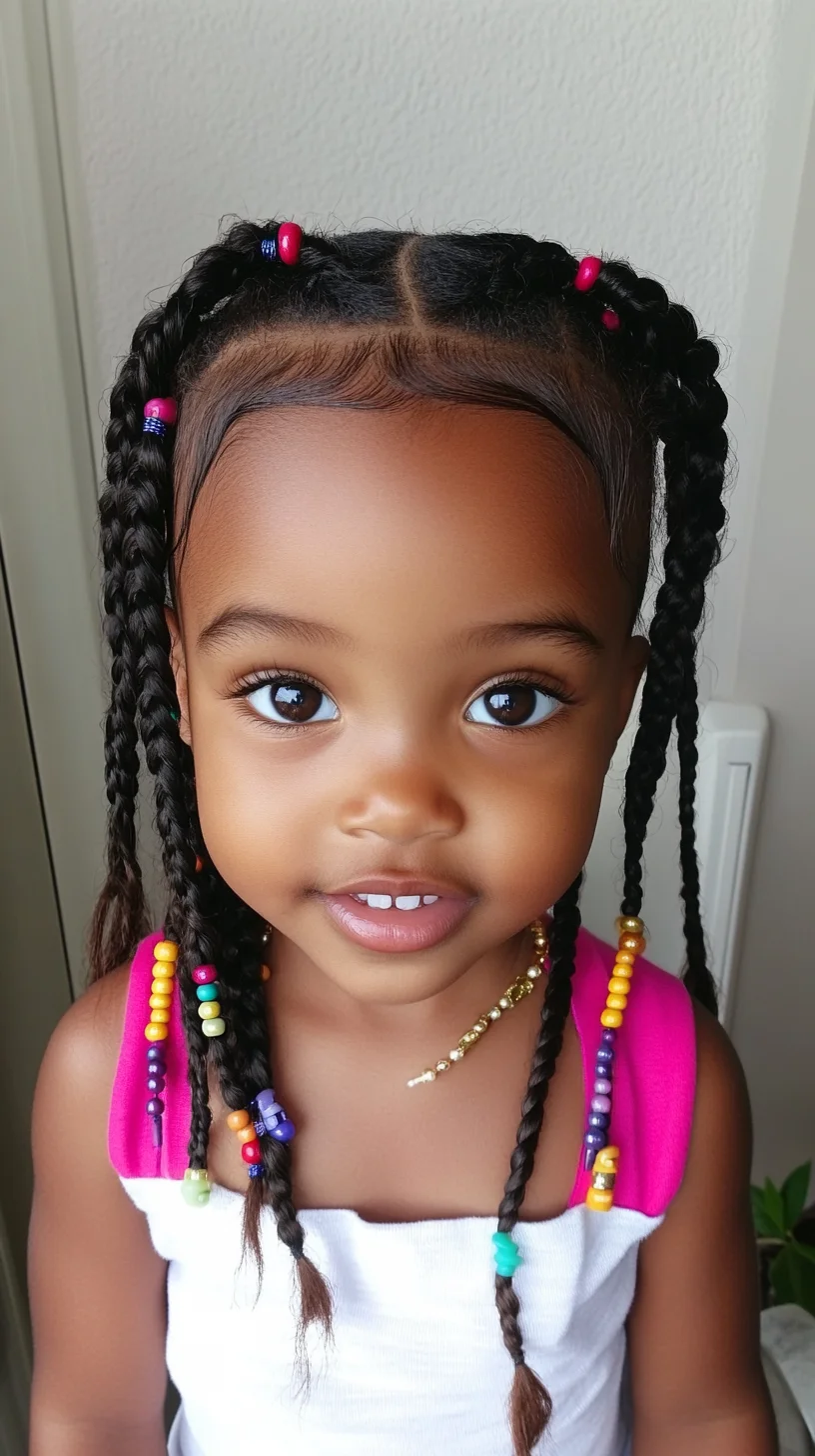 Vibrant Braided Pigtails: A Fun and Stylish Look for Little Ones