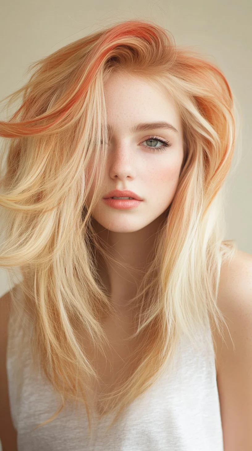 Vibrant Elegance: The Flowy Blonde with a Pop of Color