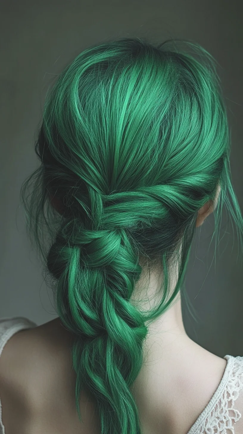 Vibrant Green Braided Twist: A Stunning Statement for Bold Souls