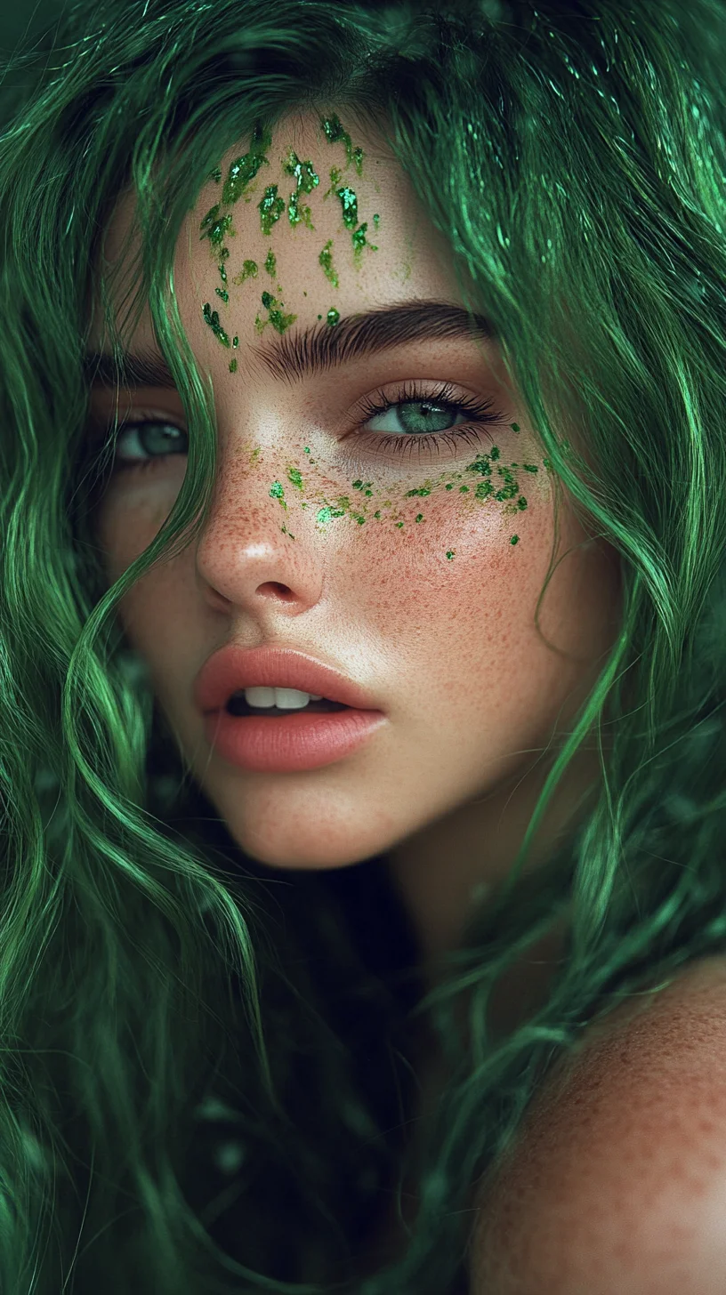 Vibrant Green Waves: Embrace the Bold and Daring Hair Trend