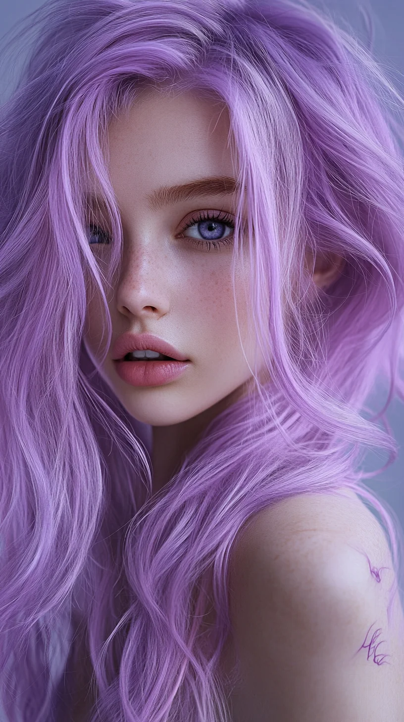 Vibrant Lavender Waves: Embrace Your Inner Goddess with This Ethereal Hairstyle