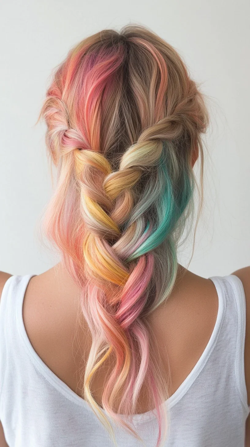 Vibrant Mermaid Braid: A Colorful Fusion of Elegance and Fun!