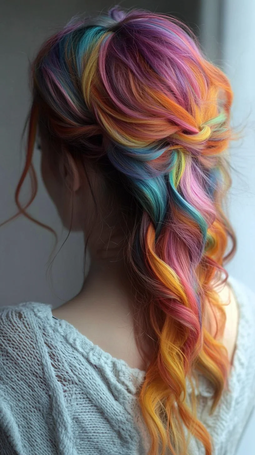 Vibrant Ombré Waves: A Splash of Color for Bold Hair Statements