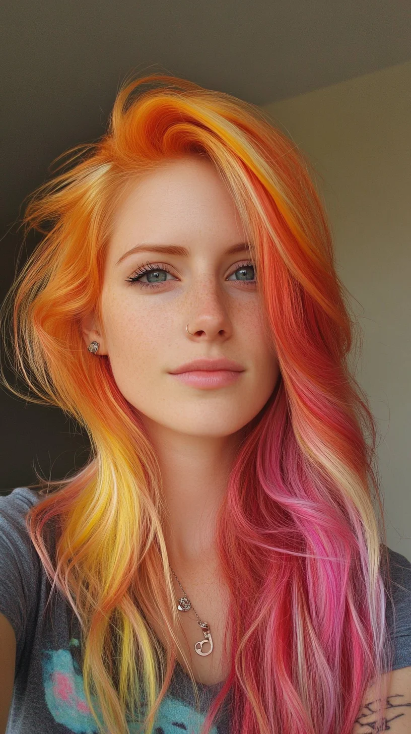 Vibrant Rainbow Waves: A Bold Statement in Color and Texture