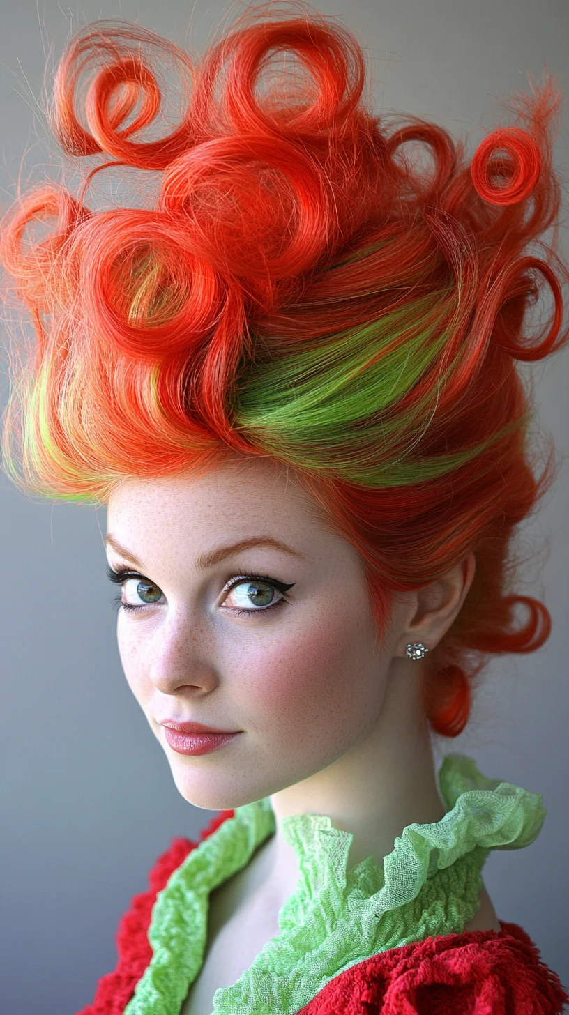 Vibrant Twist: Bold Curls with a Splash of Color