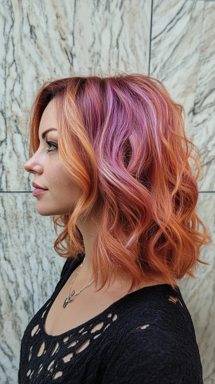 Vibrant Waves: Embrace a Playful Blend of Pink and Orange Hair