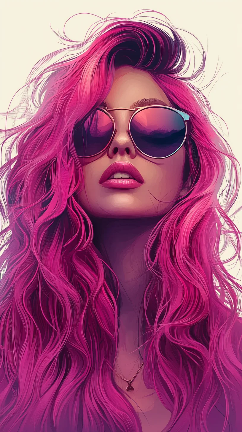 Vibrant Waves: Rocking Bold Pink Hair with Effortless Elegance