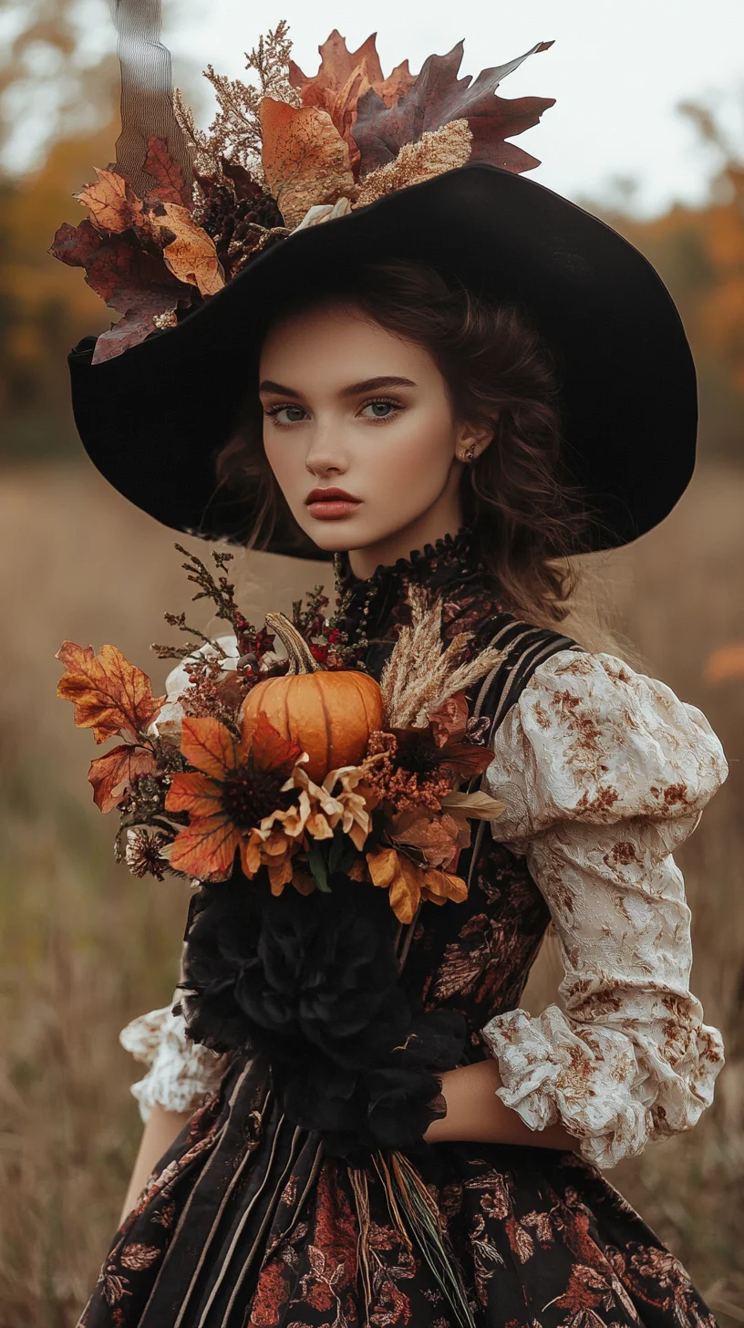 Whimsical Autumn Elegance: Embrace Fall with Floral Accents and Vintage Vibes