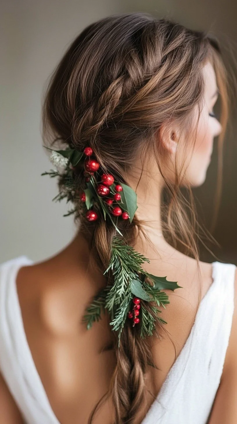 Whimsical Holiday Braid: A Festive Fusion of Elegance and Nature