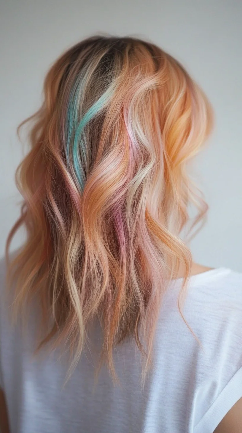 Whimsical Waves: A Playful Blend of Pastels and Texture