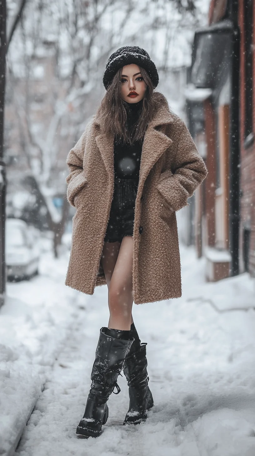 Winter Chic: Cozy Layers Meet Edgy Style for a Perfect Snowy Day