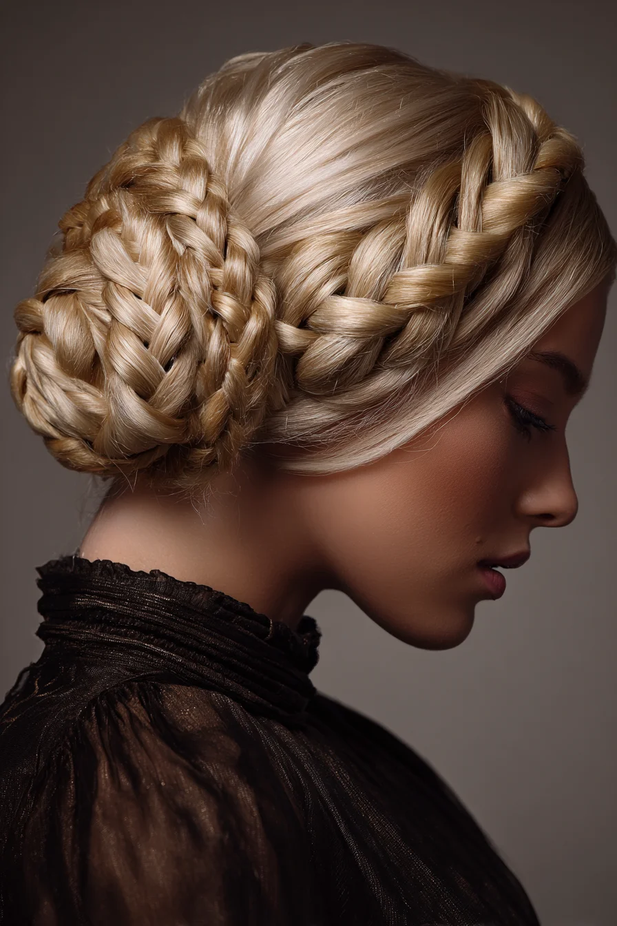 Braided Crown Low Bun — Multi-Braid Chignon for Long, Thick Hair