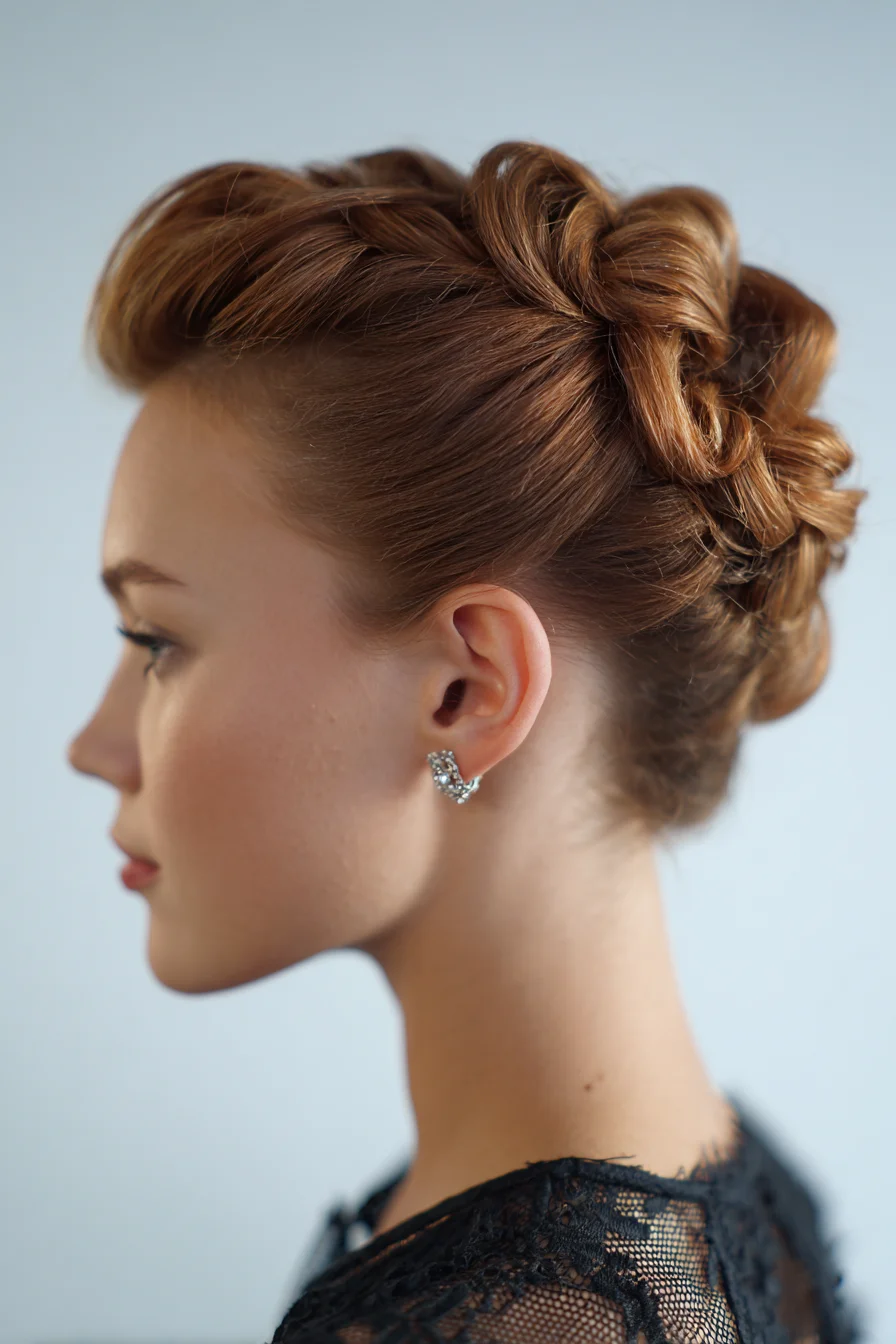 Braided Crown Updo — Twisted Braid Upstyle for Medium to Long Hair