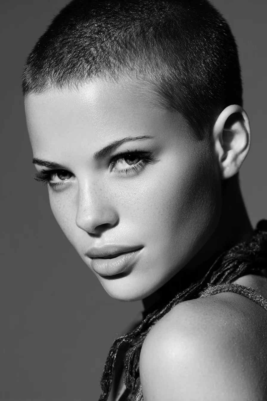 Close‑Cropped Buzz Cut (Short Clippers, Clean Hairline, Low Maintenance)