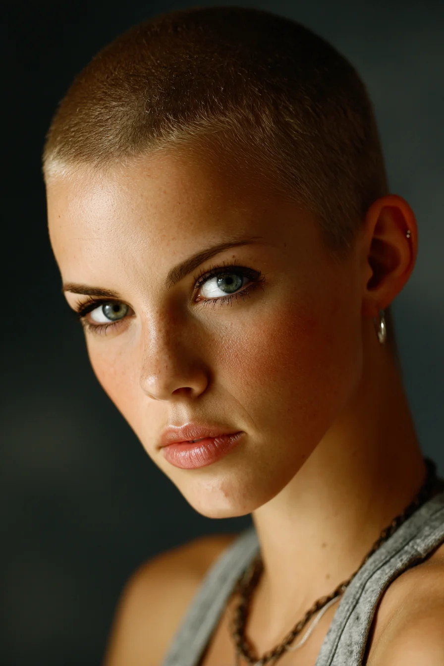 Close-Cropped Buzz Cut — Short, Textured Clipper Crop for Women and Men