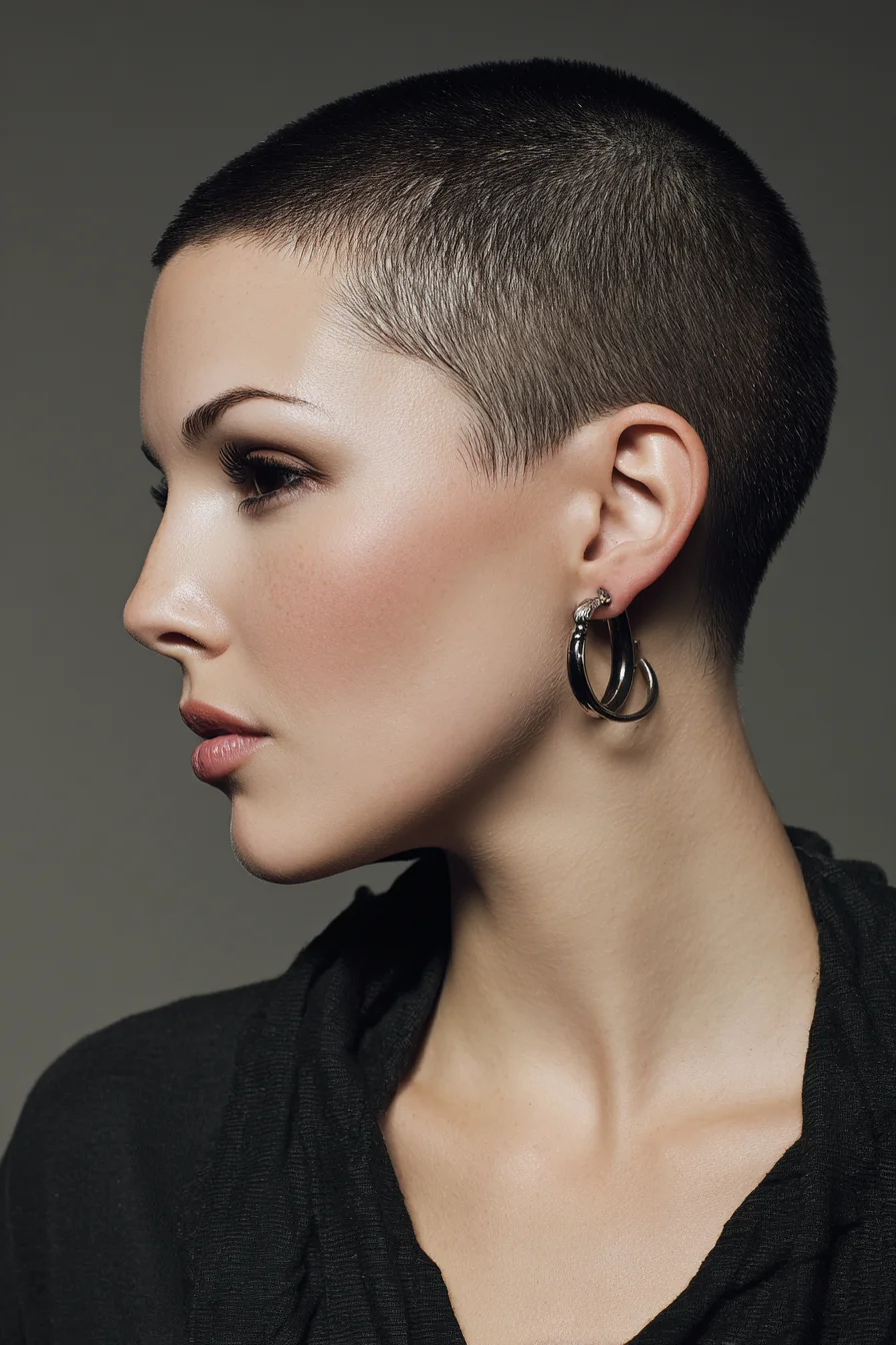 Close-Cropped Textured Buzz Cut — Short Pixie for Fine to Medium Hair