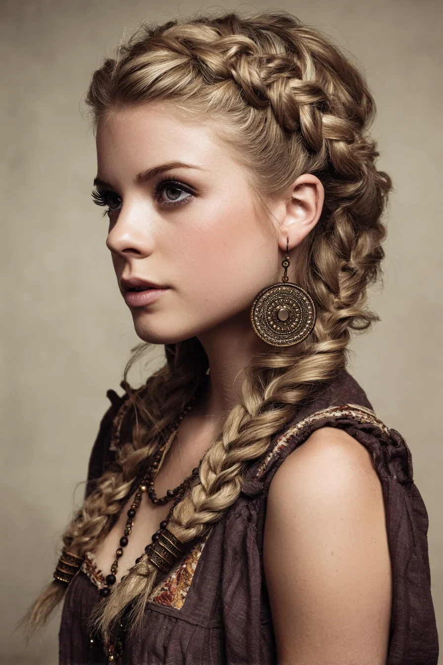 Crown Dutch Braids into Pancaked Double Braids — Boho Textured Style