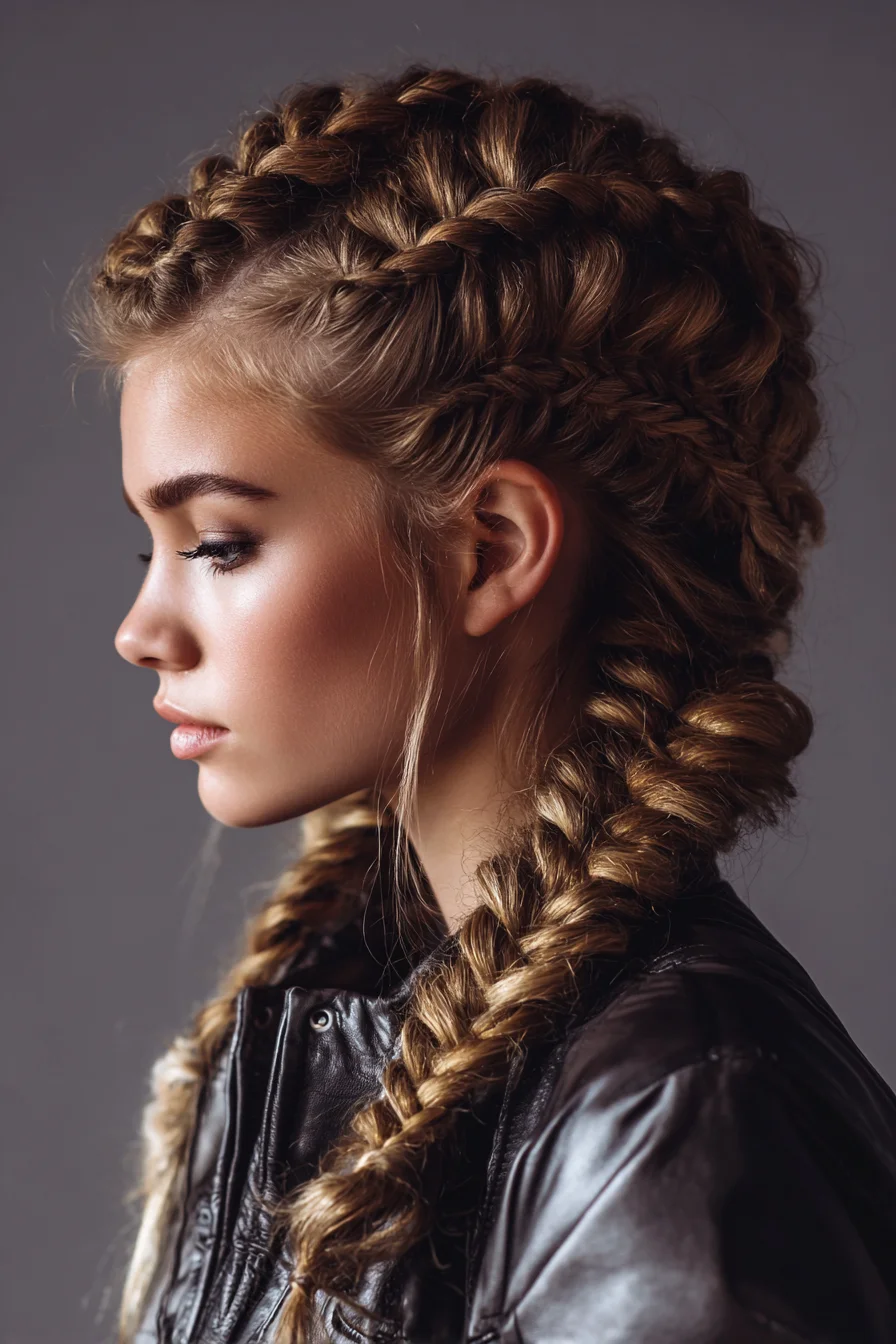 Double Dutch Braids into Chunky Textured Braids