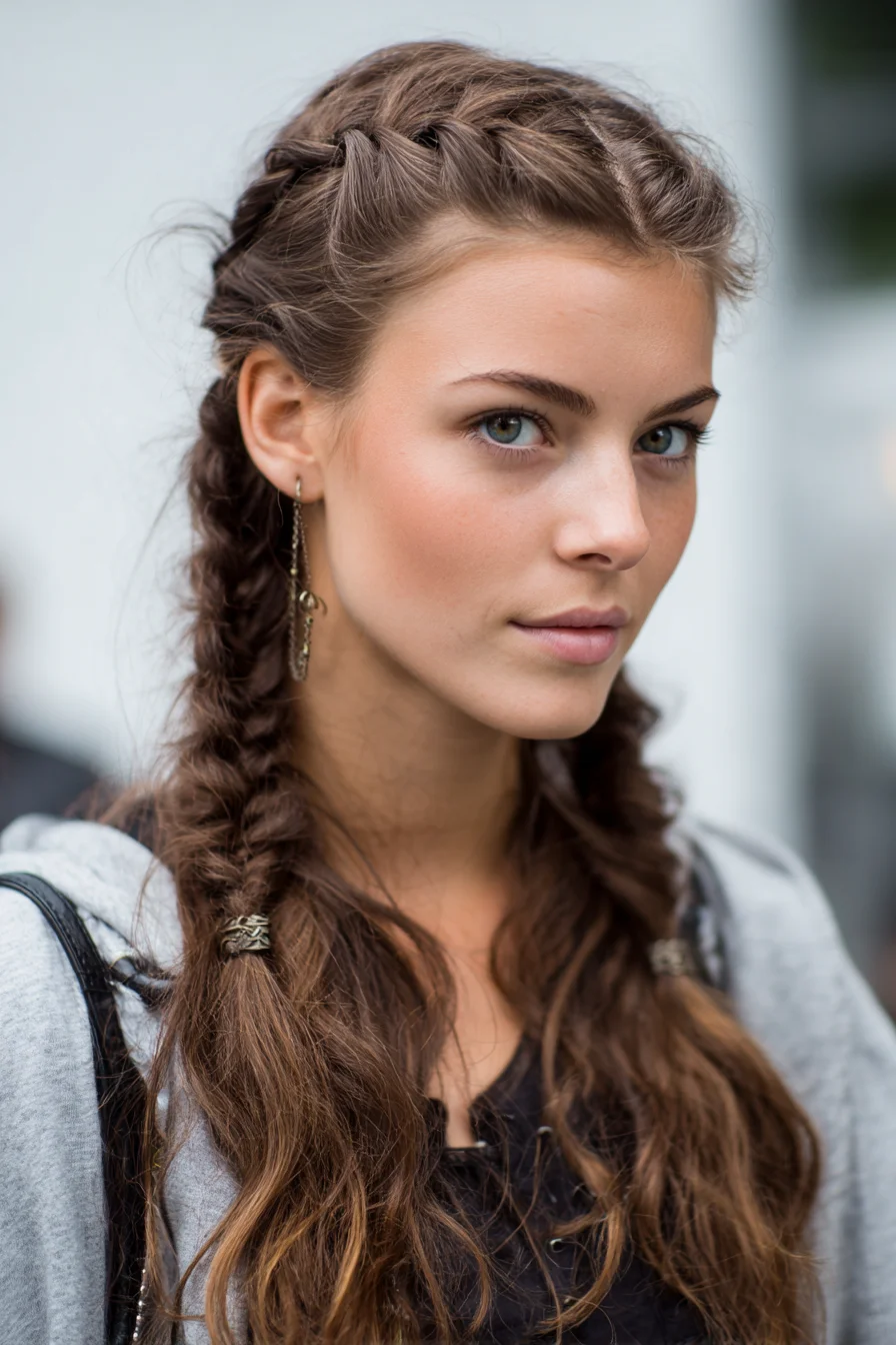 Double Dutch Braids with Loose Beach Waves — Textured Boho Braided Style