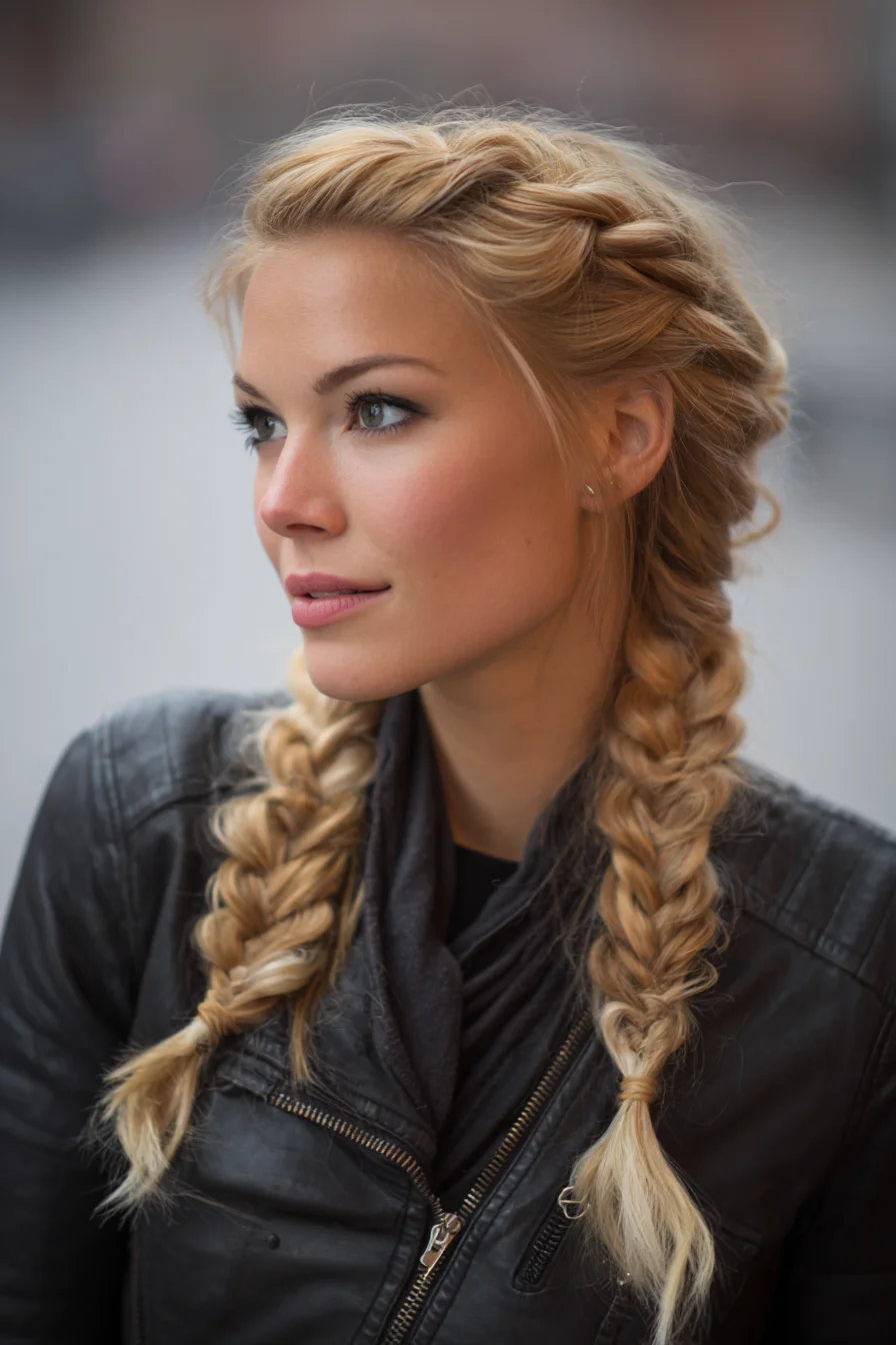 Double Dutch Braids with Textured Ends — Braided Look for Medium-Long Hair