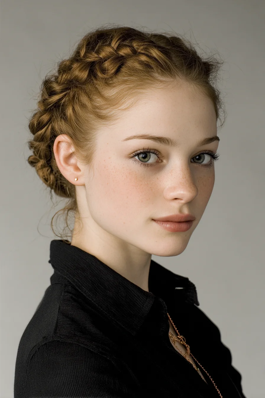 Double Dutch Crown Braids — Textured Braided Crown Updo