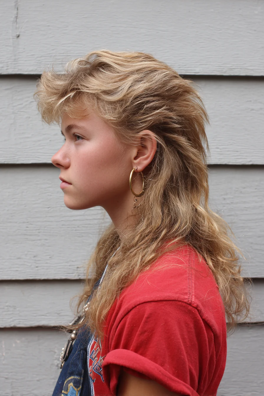 Feathered Mullet Shag with Voluminous Crown and Textured Ends