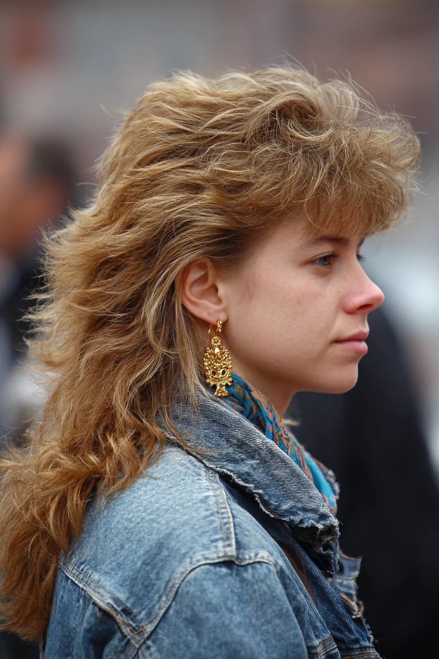 Feathered Shag Mullet — Voluminous Layered Cut with Soft Bangs