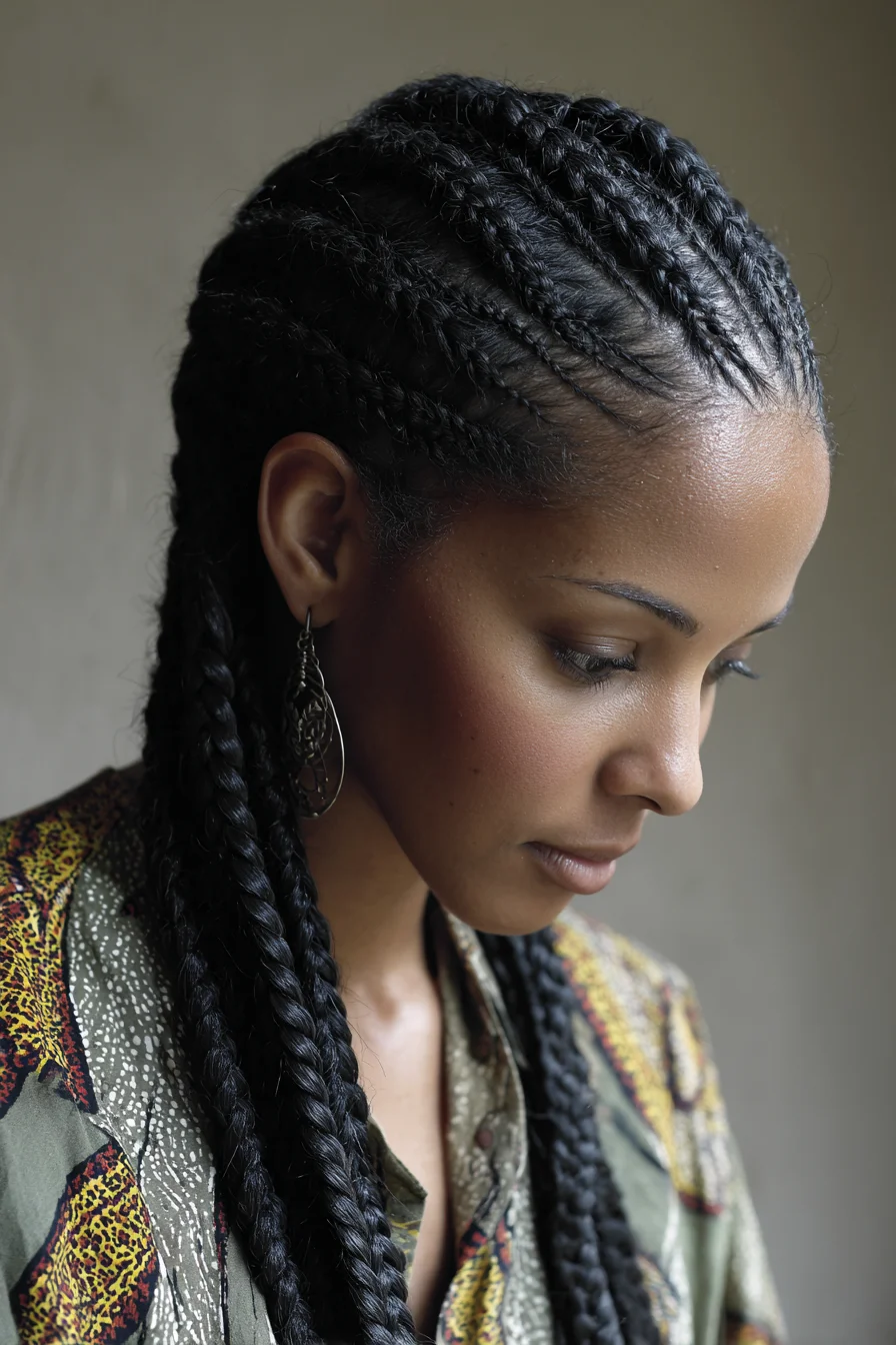 Feed-In Cornrows to Three-Strand Braids — Sleek Protective Style for Natural Hair