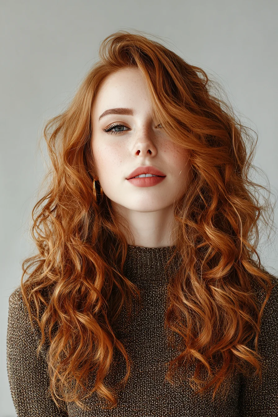 Lived-In Copper Waves with Face‑Framing Layers