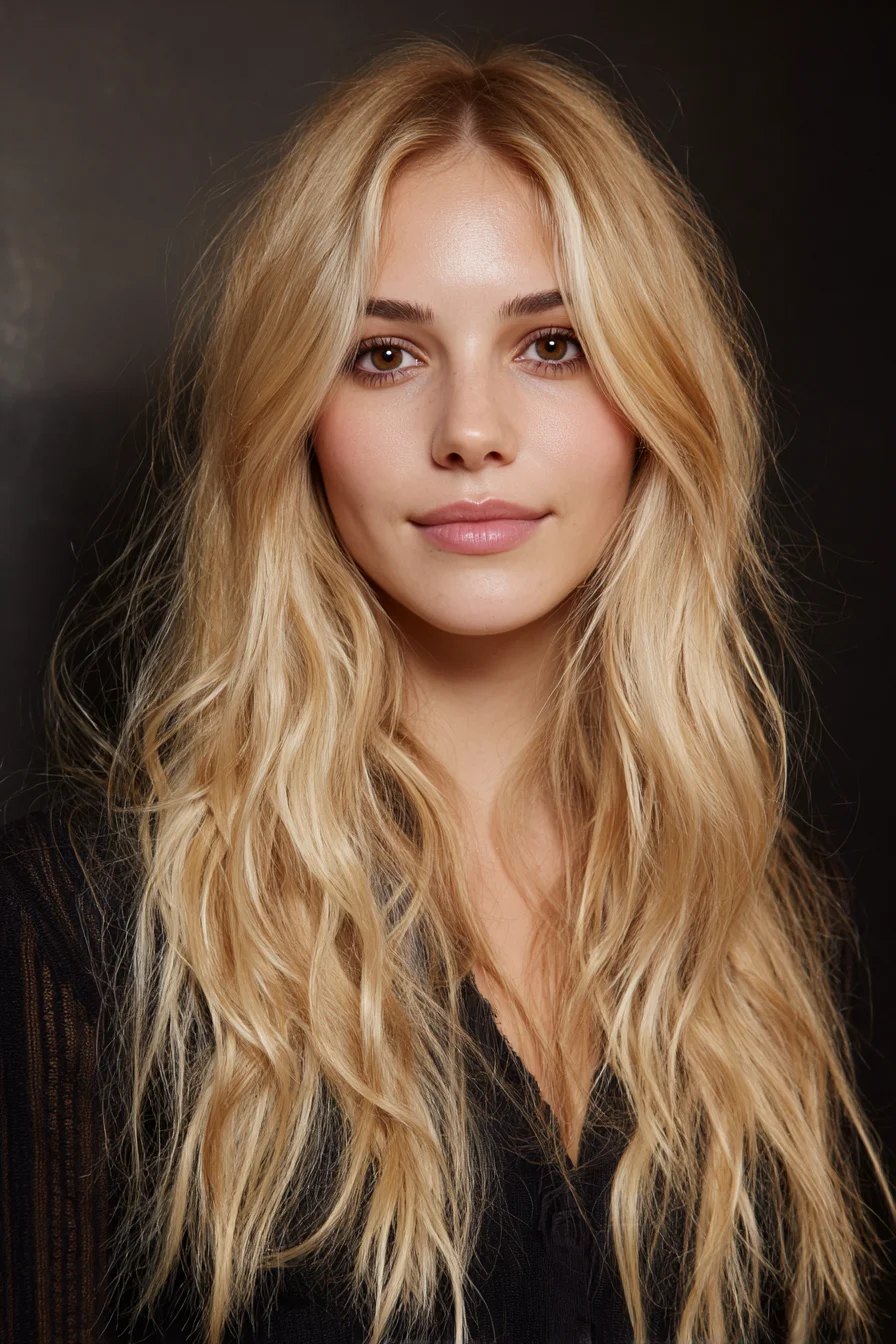 Long Layered Beachy Waves with Face‑Framing Curtain Part