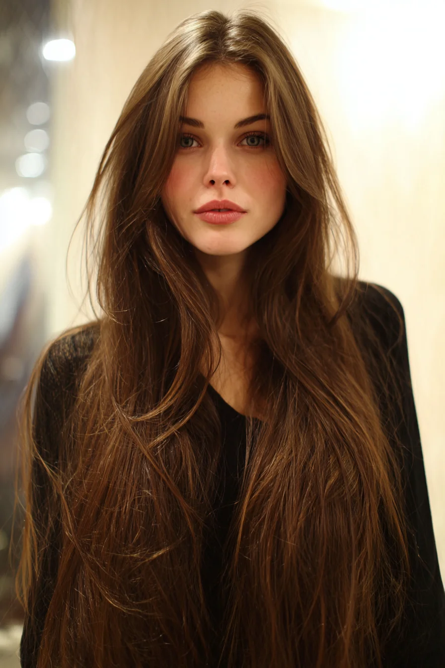 Long Layered Cut with Face‑Framing Curtain Layers and Soft Texture