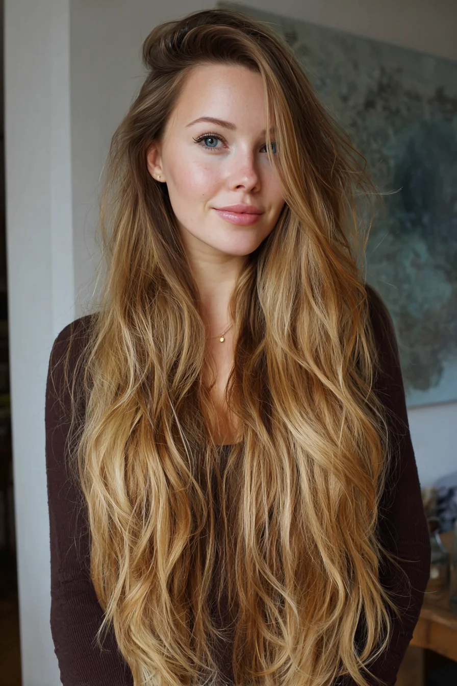 Long Layered Cut with Soft Beach Waves