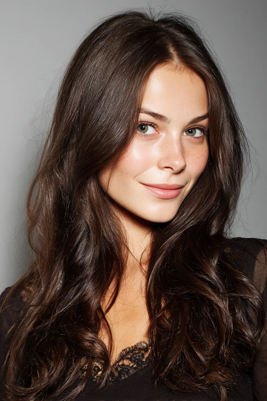 Long Layered Loose Waves — Center Part, Soft Volume for Medium to Thick Hair