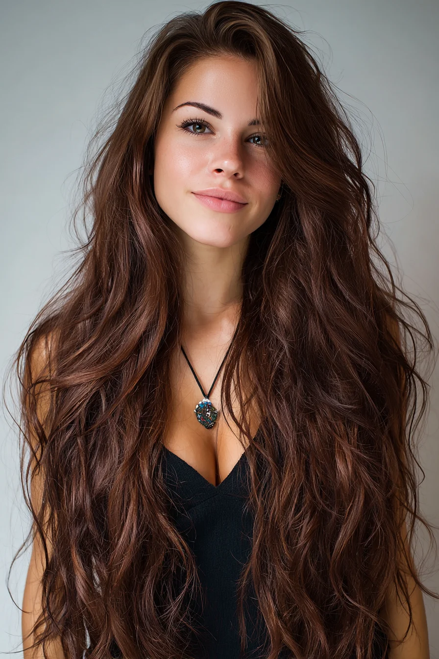 Long Layered Natural Beach Waves with Face‑Framing Layers