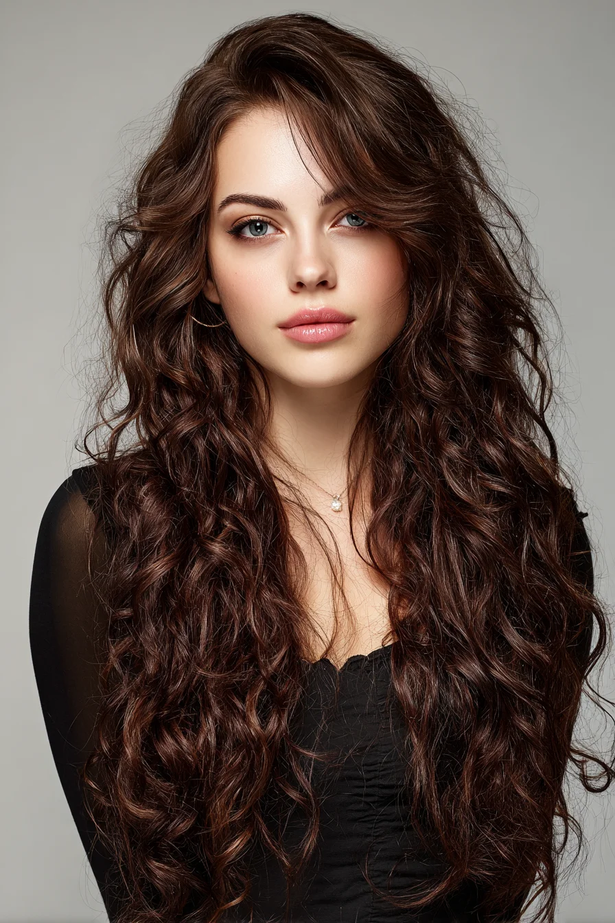 Long Layered Voluminous Waves for Wavy to Curly Hair