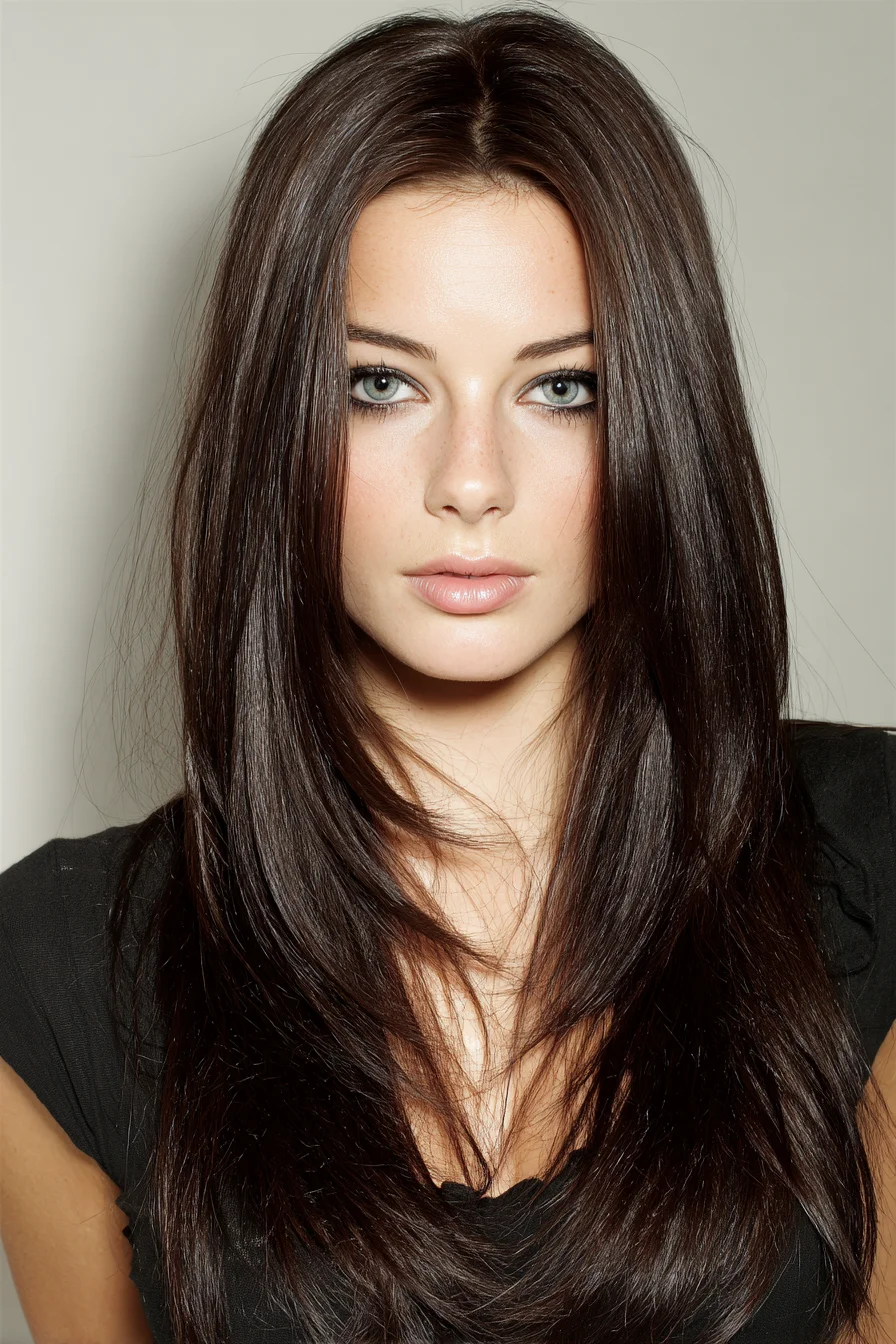 Long Sleek Layered Cut with Face‑Framing Layers