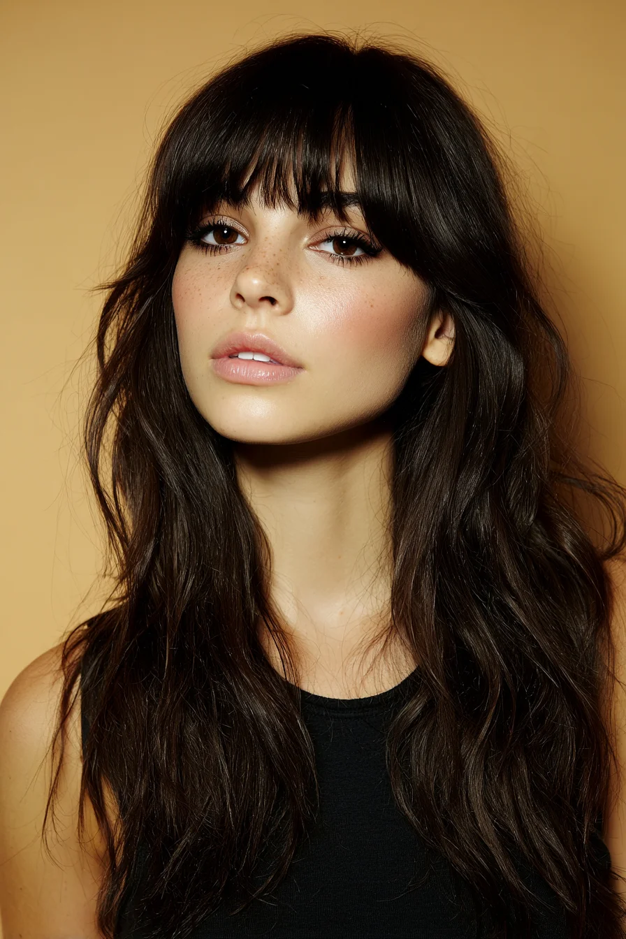 Long Soft Layers with Curtain Bangs — Textured Natural Waves