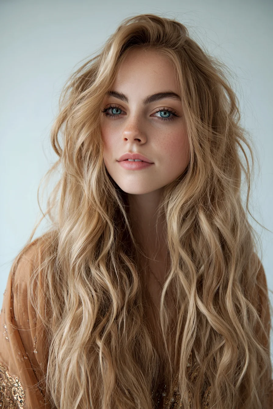 Long Textured Beach Waves — Layered Blonde with Natural Volume